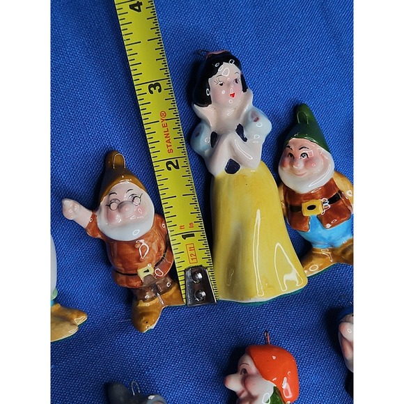 Vintage Snow White & Seven Dwarfs Porcelain Figurine Mini Walt Disney Japan Set - Picture 4 of 10